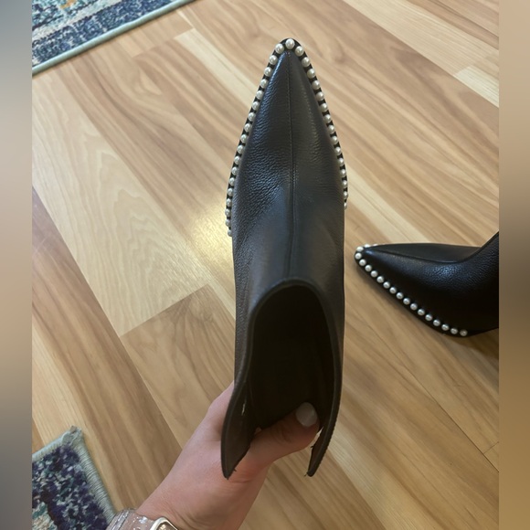 Karl Lagerfeld Cyron Leather Pearl Studded Stiletto Booties Size 6 New - Picture 13 of 15